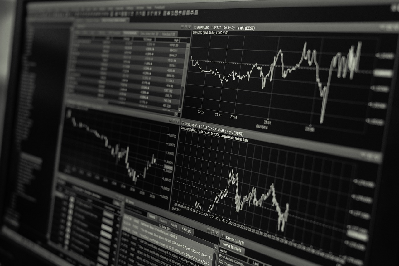 stock market chart dark